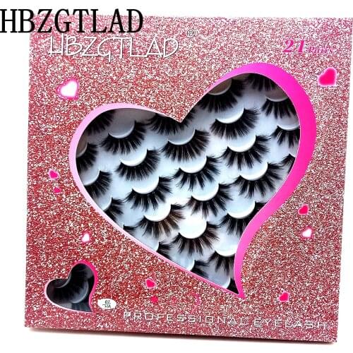 20/21 Pairs 8-25 mm 3d Mink Lashes Bulk Faux Thick Long Wispy Natural Mink Lashes Pack Short Wholesales Natural False Eyelashes