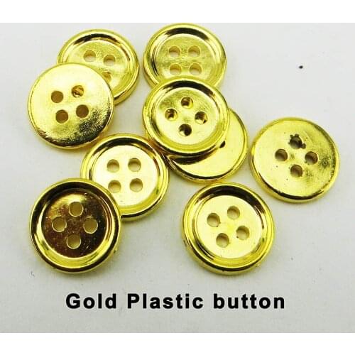 200PCS 13MM 4 holes gold plastic buttons brand round coat boots sewing clothes accessory shirt button P-244g