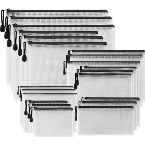 21Pack Zipper Pouch(7 Sizes)For School Office Supplies Cross Stitch Organizing Storage