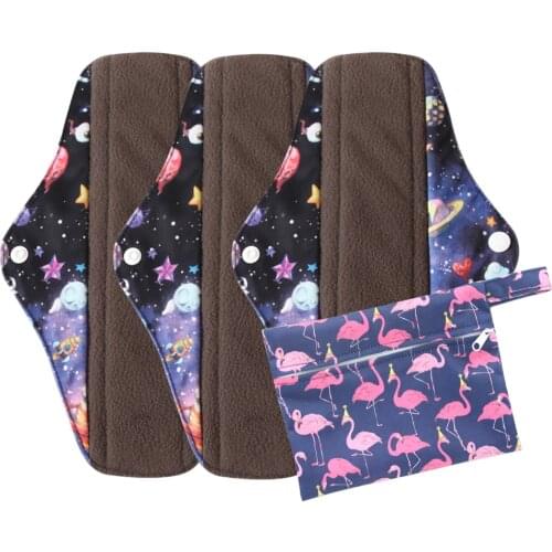 3PCS/Set Ohbabyka Health Feminine Hygiene Bamboo Panty Liner Reusable Waterproof Menstrual Cloth Sanitary Pads Macaron Color