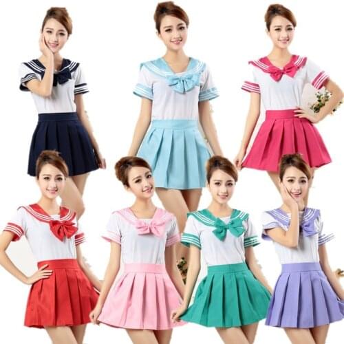 7Colors Japanese Style School Uniform For Girls Woman Lolita JK Suit Sailor Outfit Halloween Costumes Sexy Role Play