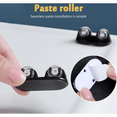 8pcs Adhesive Pulley Storage Box Casters Trash Can Self-Adhesive Furniture Caster Wheel Home Silent No Scratches Box Wheels