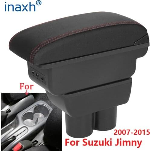 For Suzuki Jimny Armrest box Interior 2007-2015 Parts special Retrofit parts Car Armrest Center Storage box with USB LED light