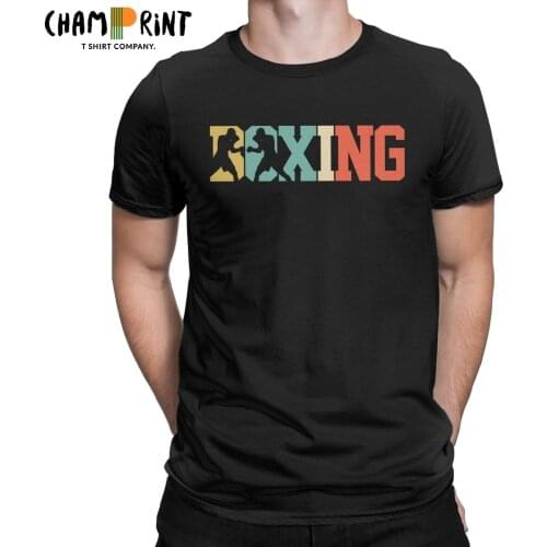 Boxing T Shirts for Men Pure Cotton Funny T-Shirt Crew Neck Boxer Tees Short Sleeve Clothes Gift Idea
