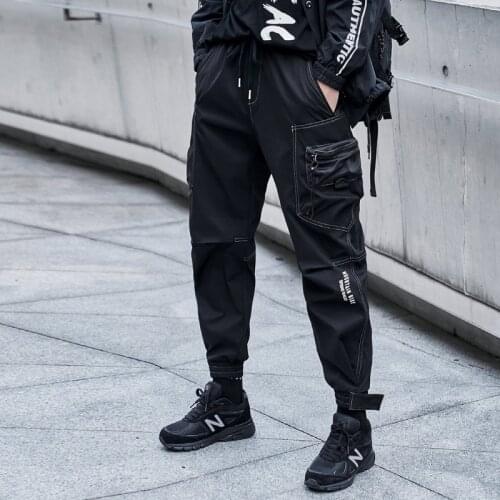 Hip Hop Men Pants Multi-pocket Elastic Waist Nice Autumn Harem Pant Street Punk Hip Hop Casual Trousers Joggers Male Cargo Pants