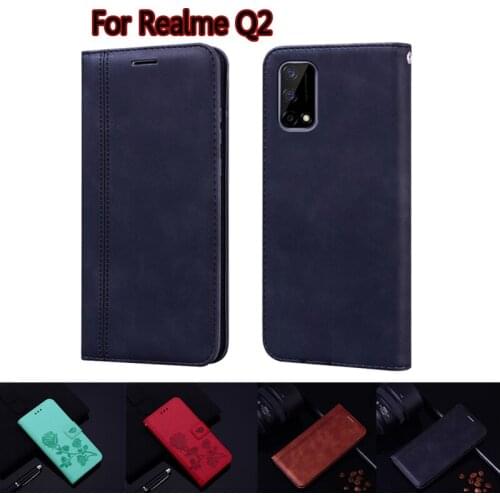 Flip Case For Realme Q2 5G RMX2117 Leather Book Funda Cover For Realme Q 2 RealmeQ2 Case Phone Protective Shell Etui Coque Bag