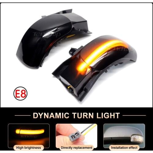 For VW Touran 1T1 1T2 2003 2004 2005 2006 2009 Dynamic LED Turn Signal Sequential Flashing Light Side Wing Mirror Repeater Lamp