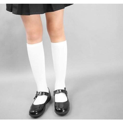 Knee High Socks Kids Boys Girls Long Tube Socks for School Uniform Children White Socks Harajuku Socks Long Student Black 1-15Y