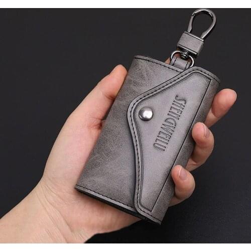 Leather Multifunctional Car Key Case Large-Capacity Waist Key Case Key Chain Housekeeper Key Butler Card Case