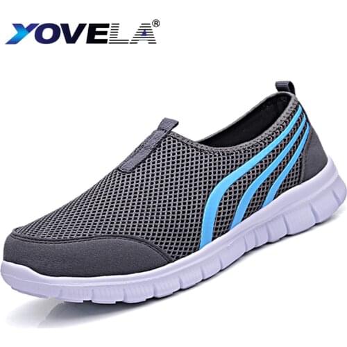 Summer Mesh Men Shoes Unisex Sneakers Breathable Flat Shoes Slip-on Sport Trainers Lightweight Women Shoes Zapatillas Hombre 48
