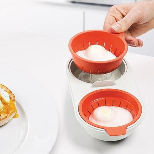 Microwave egg poacher food grade kitchen utensils double cup egg steam boiler egg microwave oven cooking tools