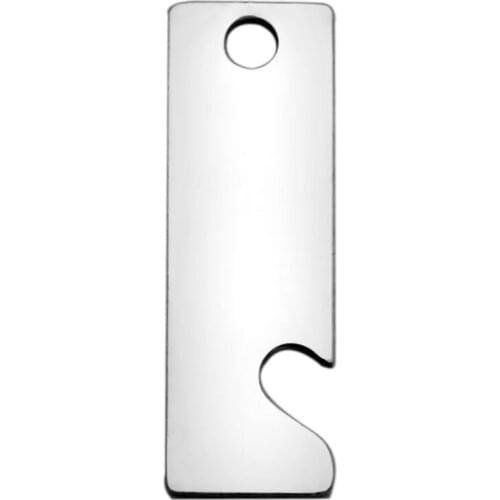 Fnixtar Mini Tags DIY Bracelet Charms Polishing Stainless Steel Charms Pendant Fits Bracelet Necklace 20pcs/lot 16.9mm*5.4mm