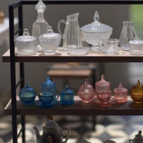 Miniature Candy Jars Mini Set Dollhouse 1:6 Doll House Decor Accessories