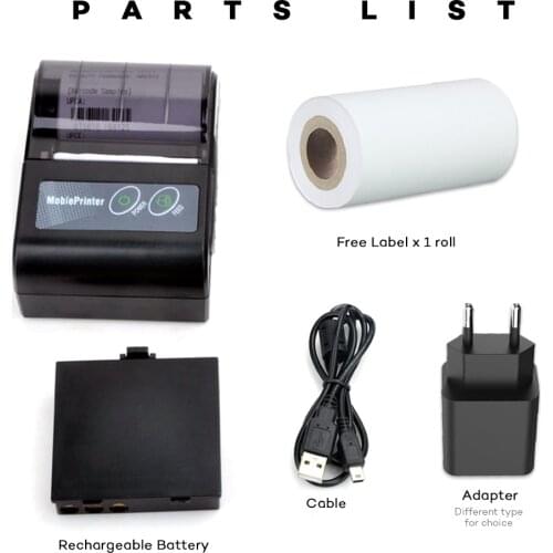 Mini Wireless Receipt Bluetooth Thermal Label Printer C58A-203 Smart Phone Control Home Offic Use