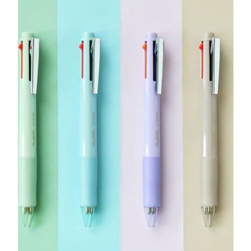 Mohamm 1Pc Ballpoint Pen 0.7mm Four-color Refill Multifunction Stationery School Supplies