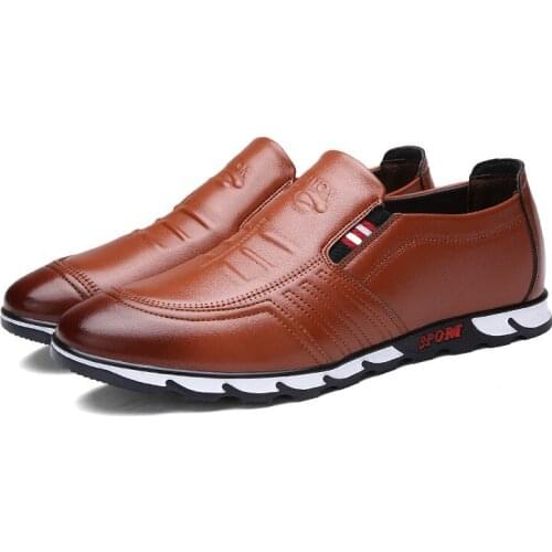 Brand Designer Shoes Mens Loafers Spring Fashion Slip on Leather Shoes Driving Moccasin Men Soft Black Formal Dress Casual Shoes