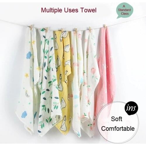 Organic Cotton/Bamboo Cotton Muslin Swaddles Wrap Burpy Towel Scarf Bibs Muslin Baby Blankets Newborn Diaper Pielucha 60*60cm