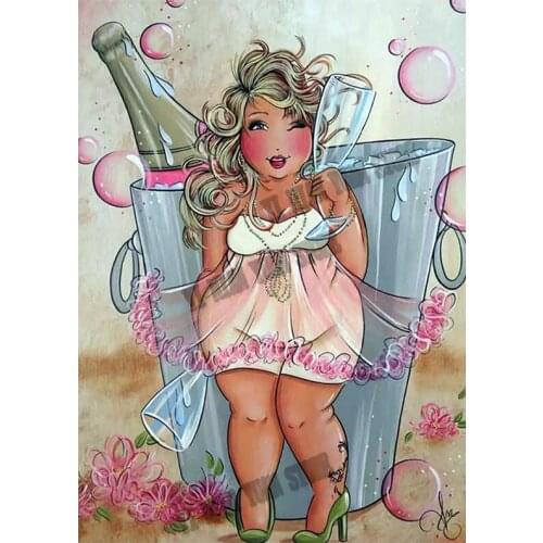 NewFull SquareDrill 5D DIY Diamond Painting "drinking fashion women "wall sticker Embroidery Cross Stitch Mosaic Home Decor Gift