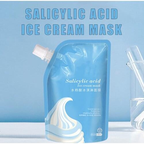Salicylic Aqua Cooling Hydro Mask Salicylic Acid Ice Cream Mask Acne Treatment Moisturizing Smear Mask Minimizes Pore Face Mask