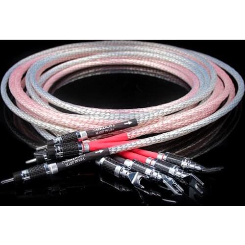 Valhalla Series Hifi Speaker Cable Carbon Fiber Banana to Banana Plug Loudspeaker Audio Cable 2.5M