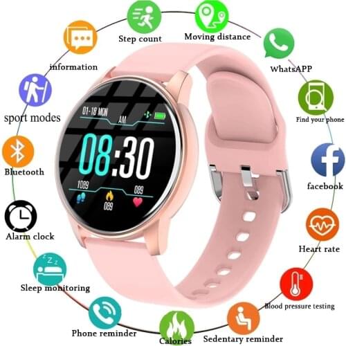 LIGE Women Fitness Sports Smart Watch Heart Rate Blood Pressure Meter Step Health Monitoring For Android IOS Ladies Smartwatch
