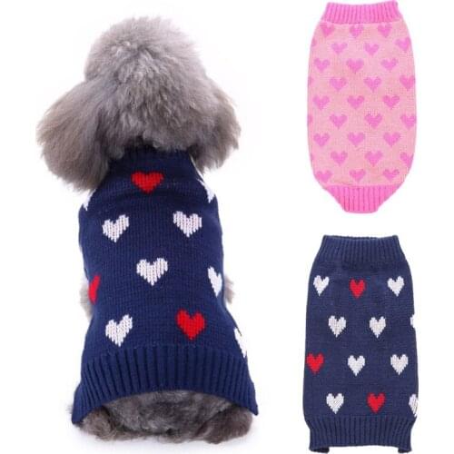 Warm Dog Clothes Cute Sweater Pet Cat Puppy Coat Jacket Winter Clothes High Collar Knitwear For Cat Small Medium Dogs Apparels