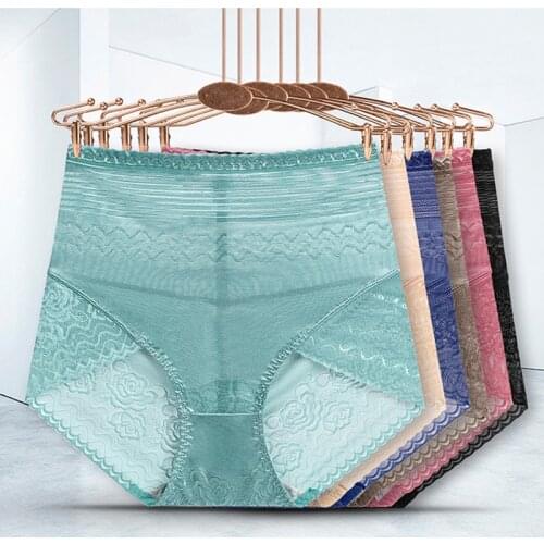 Panties for Woman Underwear Sexy High Waist Lace Breathable Soft Lingerie Female Briefs Panty Transparent Womens Underpants