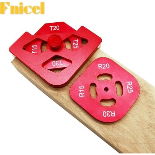 Aluminum Alloy Corner Gauge Router Table Wood Panel Radius Quick Jig Arc / T Angle Positioning Template Woodworking Tools
