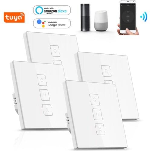 Smart Wifi Curtain Switch Tuya Voice Control Switch For Electric Motorized Curtain Blind Roller Shutter Works With Google Home