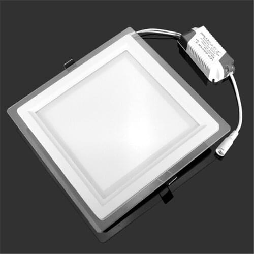 High Bright 6W 9W 12W 18W Dimmable LED Panel Downlight Square Glass Cover Lights Ceiling Recessed LED Lamps AC85-265 With Driver