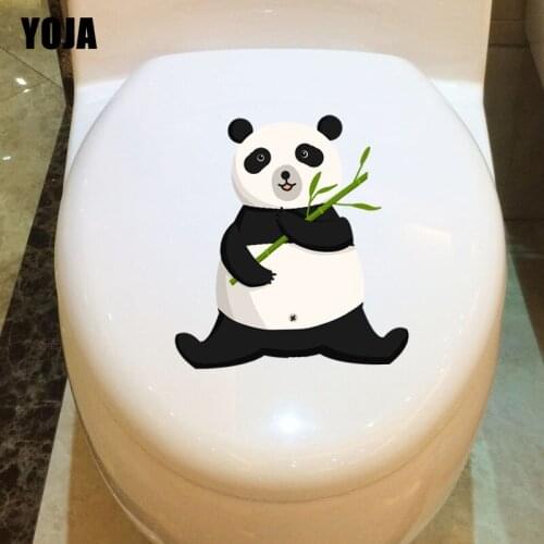 YOJA 20.5X22CM Panda Animal Home Wall Decal Decoration Cartoon Toilet Sticker T3-1156