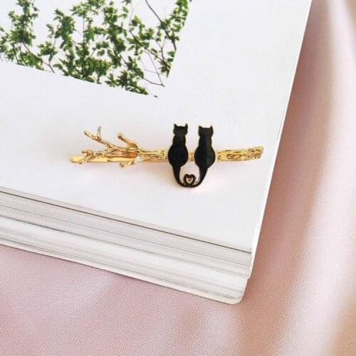 10 pcs/ lot fashion jewelry accessories metal twig branches enamel cat hairwear hairclip