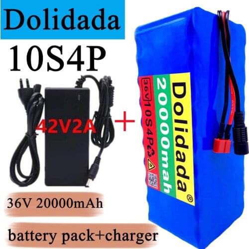 2021 Original 36V battery 10S4P 20Ah battery pack 500W high power battery 42V 20000mAh Ebike electric bike BMS+42V2A Charger