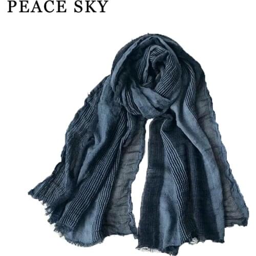 2019 Superbig Japanese Style Winter Scarf Cotton And Linen Striped Plaid Bubble long womens scarves shawl fashion men scarf