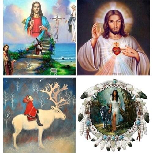 5D DIY Diamond Painting Religion Full round Picture Diamond Mosaic Icon Jesus Christ Home Decoration Gift