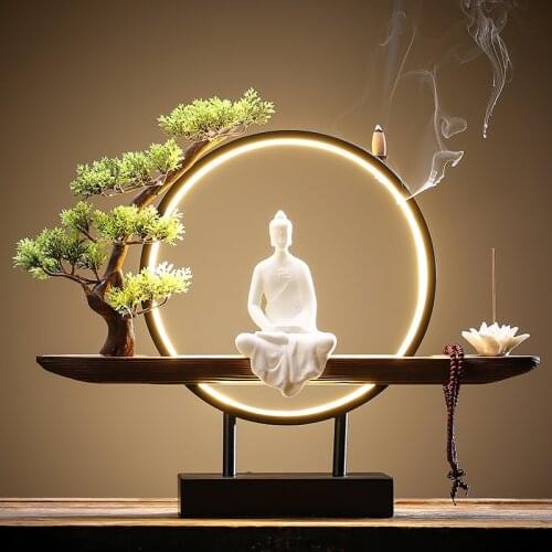 Sandalwood Backflow Incense Burner Buddhist Holder Backflow Incense Burner Home Studio Incienso Quemador Home Studio BA6