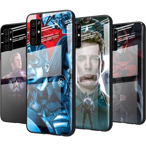 Tempered Glass Cover Steve Captain America For Huawei Honor 30 20 10 9X 8X Pro Plus Lite Shockproof Shell Phone Case