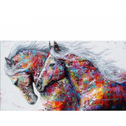 CraftArtGo 5D DIY Diamond Embroidery horse Full Square Round Rhinestone Mosaic Painting Cross Stitch Flowers Diamond Kit
