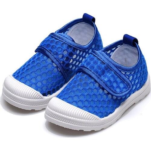 Childrens Summer Shoes Kids Half Sandals Air Mesh New Fabric Candy Color Breathable Baby Big Boy Girl Summer Shoes 21-30 Soft