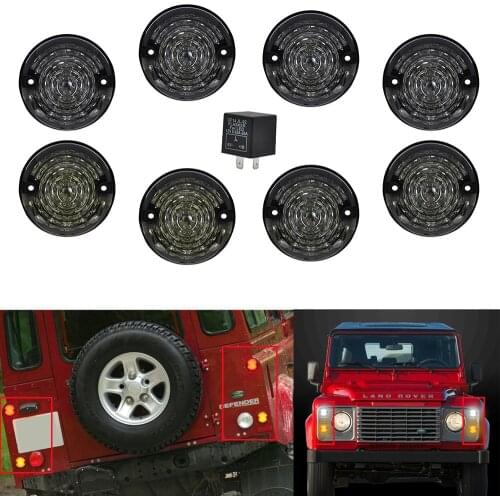 For Land Rover Defender 90/110 Led Light Update Kits Amber Indicatior Side Lamp Red Rear Stop Tail White Front Position Light