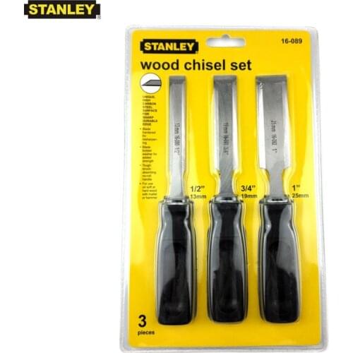 Stanley 3-piece Woodworking Tools Anti-slip Plastic Handle Chisel For Wood Carving Carpentry