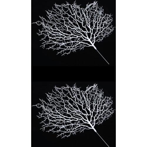 2 X Artificial Dried Plant Branch Coral Floristry Desktop Fake Plant White