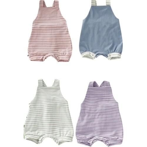 Newborn Baby Girl Boy Stripe One-Pieces Romper Jumpsuit Summer Outfits Sunsuit