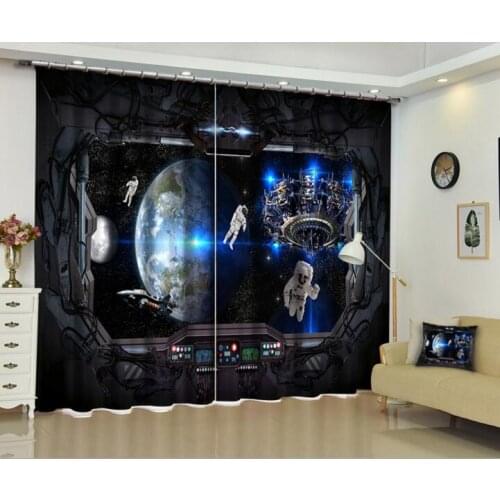Cosmic space Luxury Blackout 3D Window Curtains For Living Room Bedroom Customized size Drapes Cortinas Rideaux Cushion cover