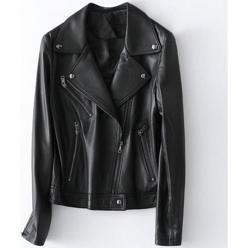 Real Leather Women New 2020 Genuine Leather Casual Short Sheepskin Leather Jacket Coat