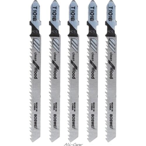 5Pcs/Set T101B HCS 100mm Jigsaw Blade Clean for Wood T-Shank Jig Saw Blades