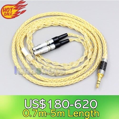 LN006494 8 Cores 99.99% Pure Silver + Gold Plated Earphone Cable For Ultrasone Veritas Jubilee 25E 15 Edition ED 8EX ED15