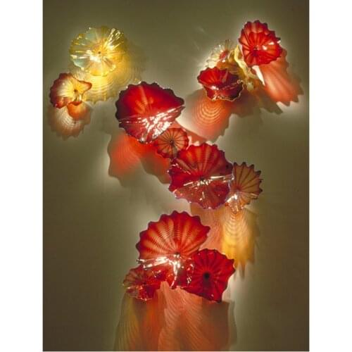 LRW019-Free Shipping Fabulous Lutos Flower Murano Glass Wall Decorative Plates