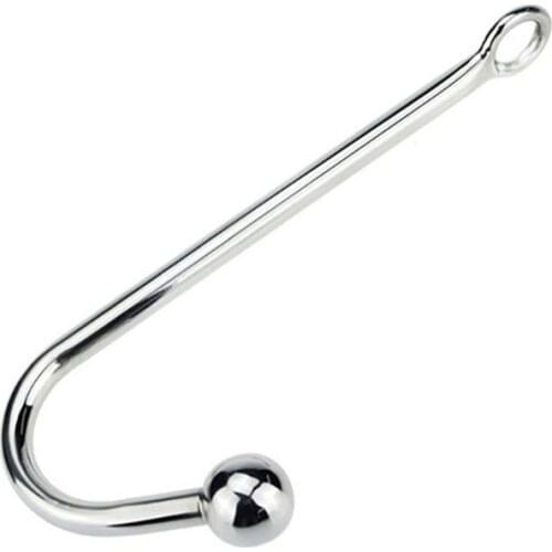 2021 New RYSM-009 Ball Smooth Head Metal Anal Plug Hook Sex Toys Stainless Steel Butt Plug Anal Beards for Adult Game