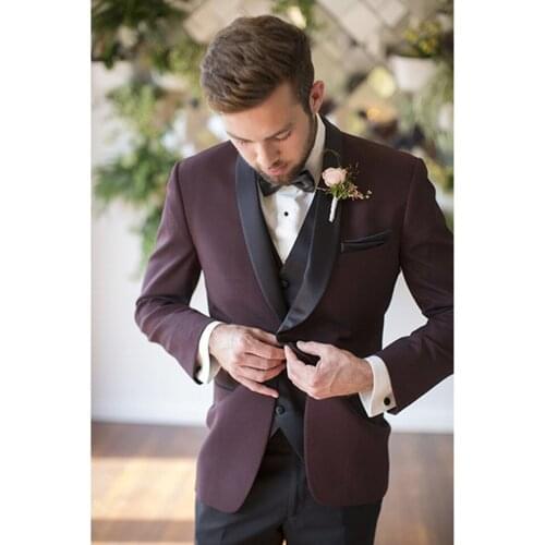 New Classic Men’s Suit Smolking Noivo Terno Slim Fit Easculino Evening Suits For Men Wine Red Male Costume home Wedding Blazer